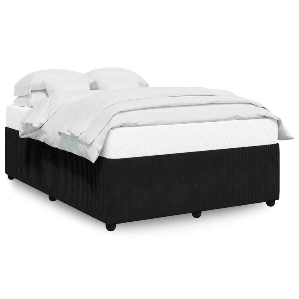 Bed Frame without Mattress Black Queen Velvet