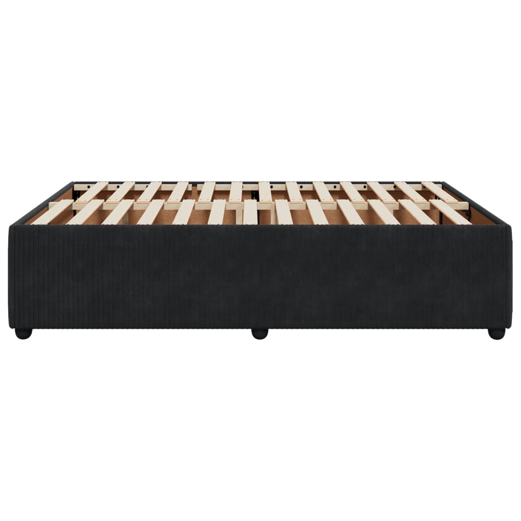 Bed Frame without Mattress Black Queen Velvet