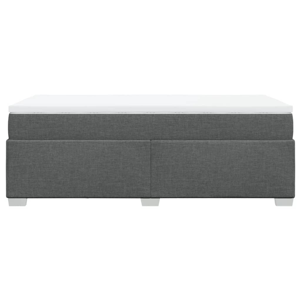 Box Spring Bed with Mattress Dark Grey King Single Fabric