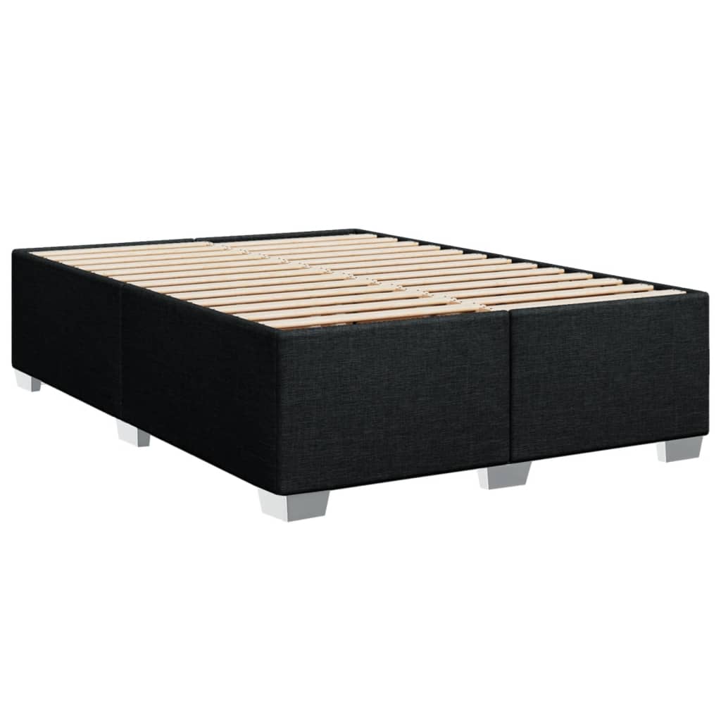 Box Spring Bed with Mattress Dark Grey Double Fabric