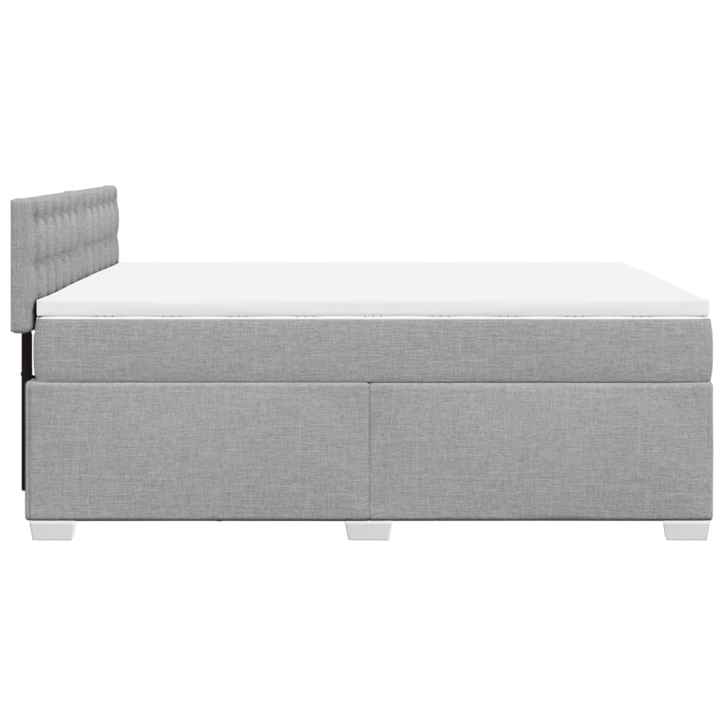 Box Spring Bed with Mattress Dark Grey Queen Fabric