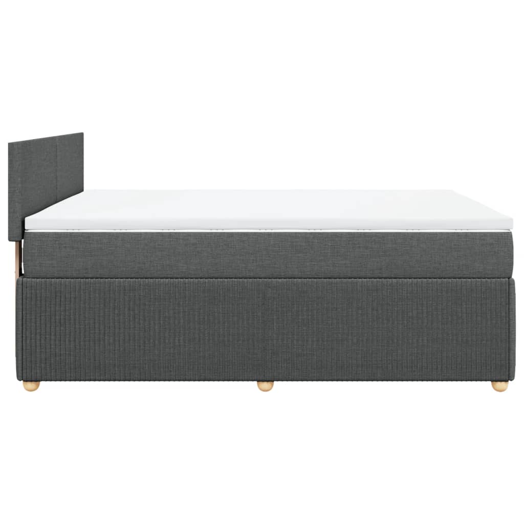 Box Spring Bed with Mattress Light Grey Queen Fabric