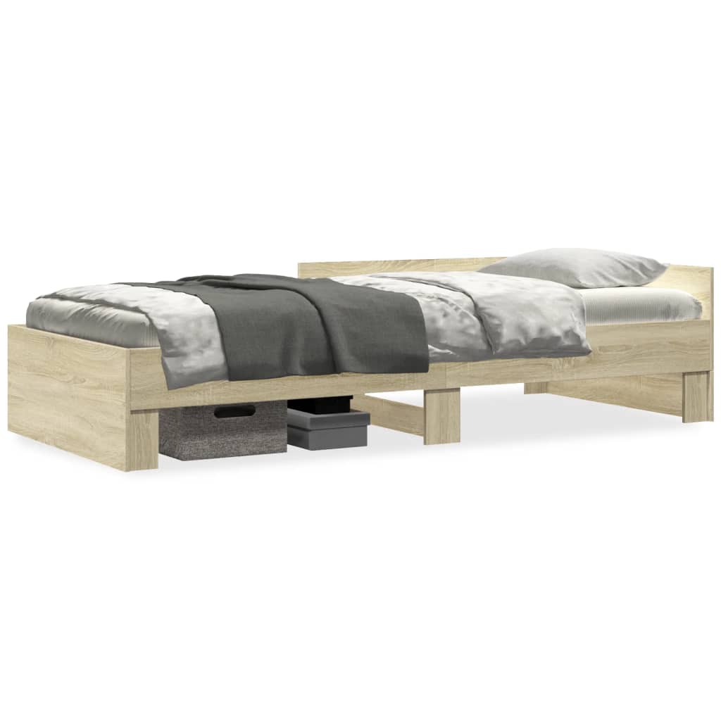 Bed Frame without Mattress Sonoma Oak 90x190 cm Engineered Wood