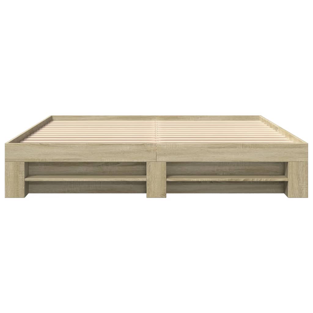 Bed Frame Sonoma Oak 183x203 cm King Size Engineered Wood