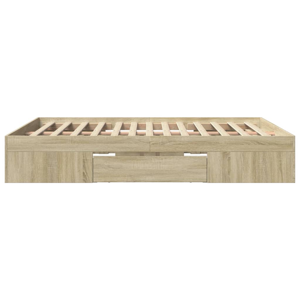 Bed Frame Sonoma Oak 150x200 cm Engineered Wood