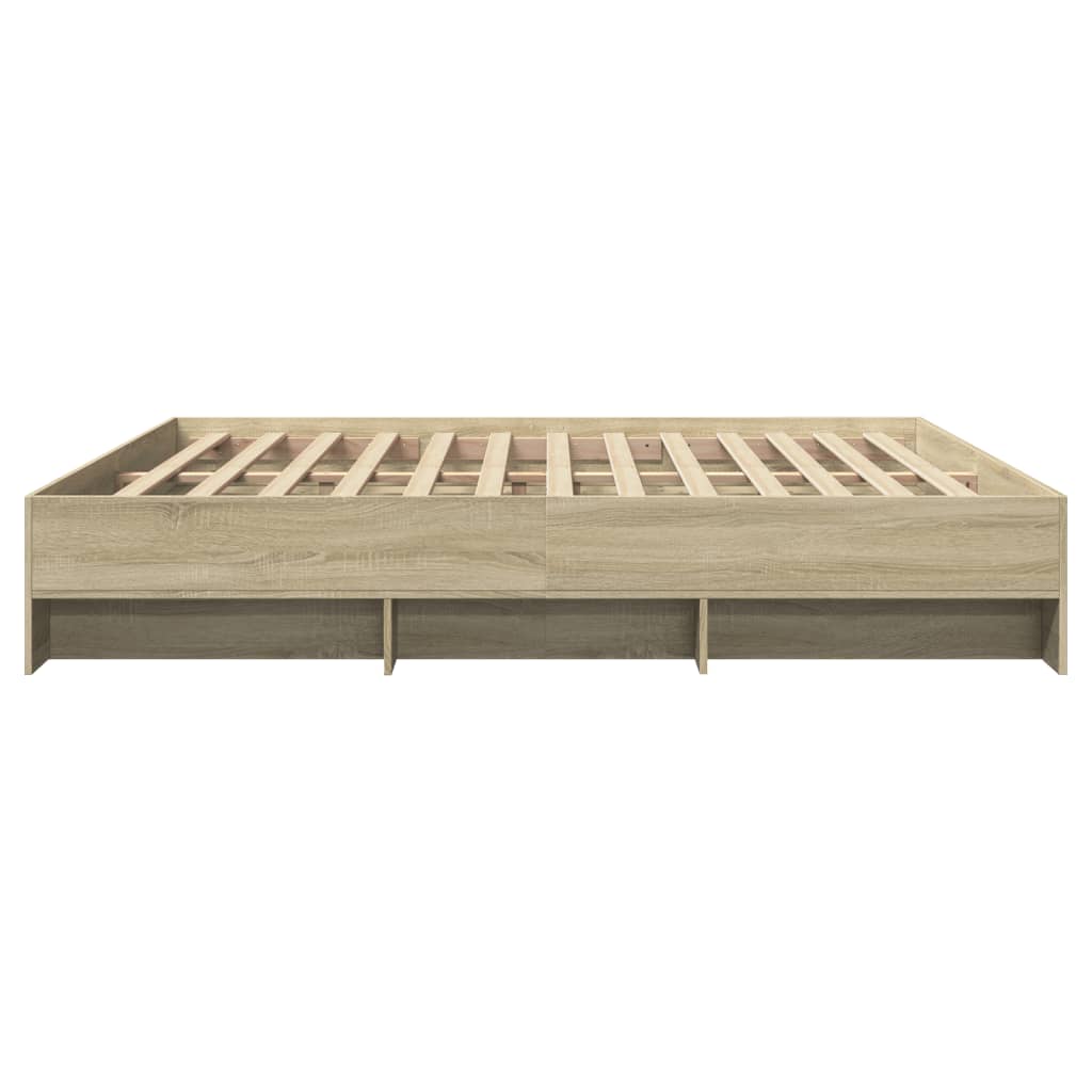 Bed Frame Sonoma Oak 183x203 cm King Size Engineered Wood