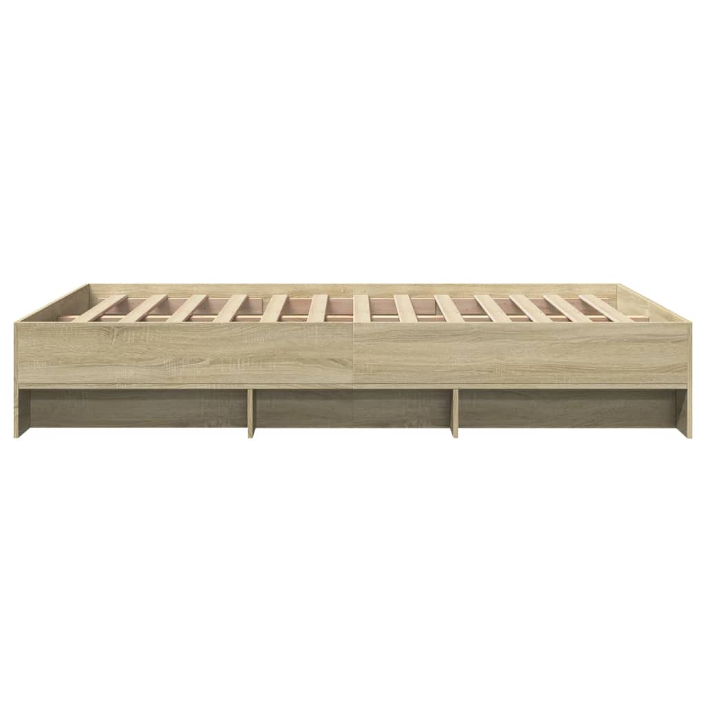 Bed Frame Sonoma Oak 135x190 cm Engineered Wood