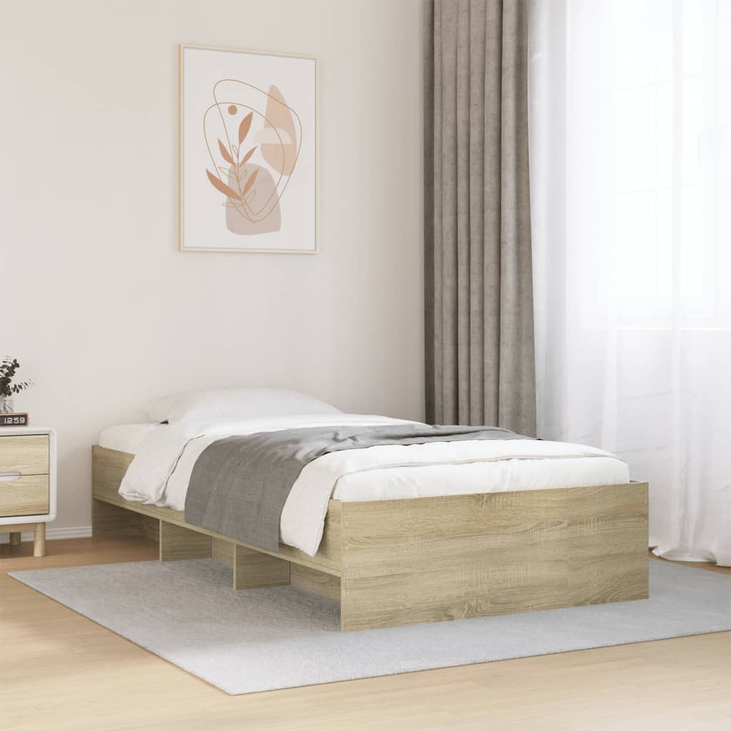 Bed Frame Sonoma Oak 90x190 cm Engineered Wood