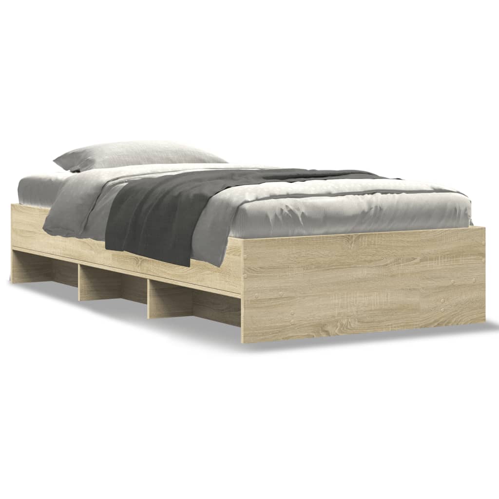 Bed Frame Sonoma Oak 90x190 cm Engineered Wood