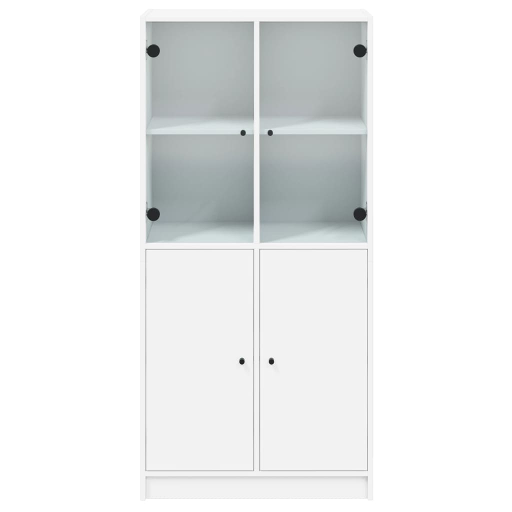 Highboard with Doors White 68x37x142 cm Engineered Wood