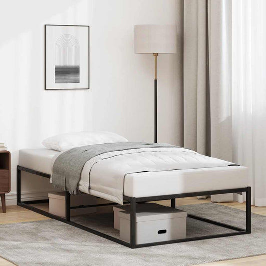 Bed Frame without Mattress Black 92x187 cm Single Metal