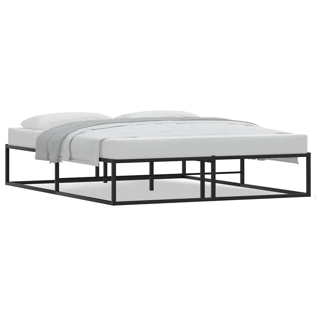 Bed Frame without Mattress Black 153x203 cm Queen Metal