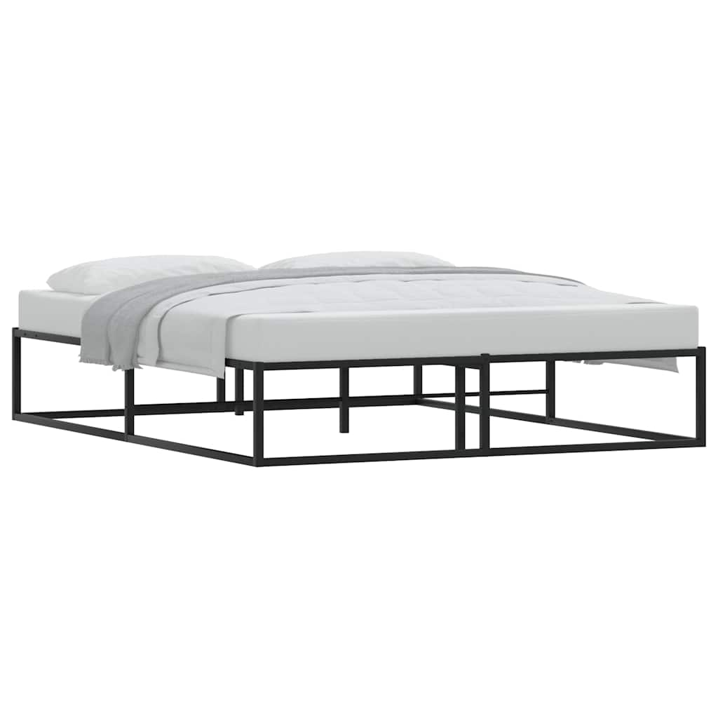 Bed Frame without Mattress Black 153x203 cm Queen Metal