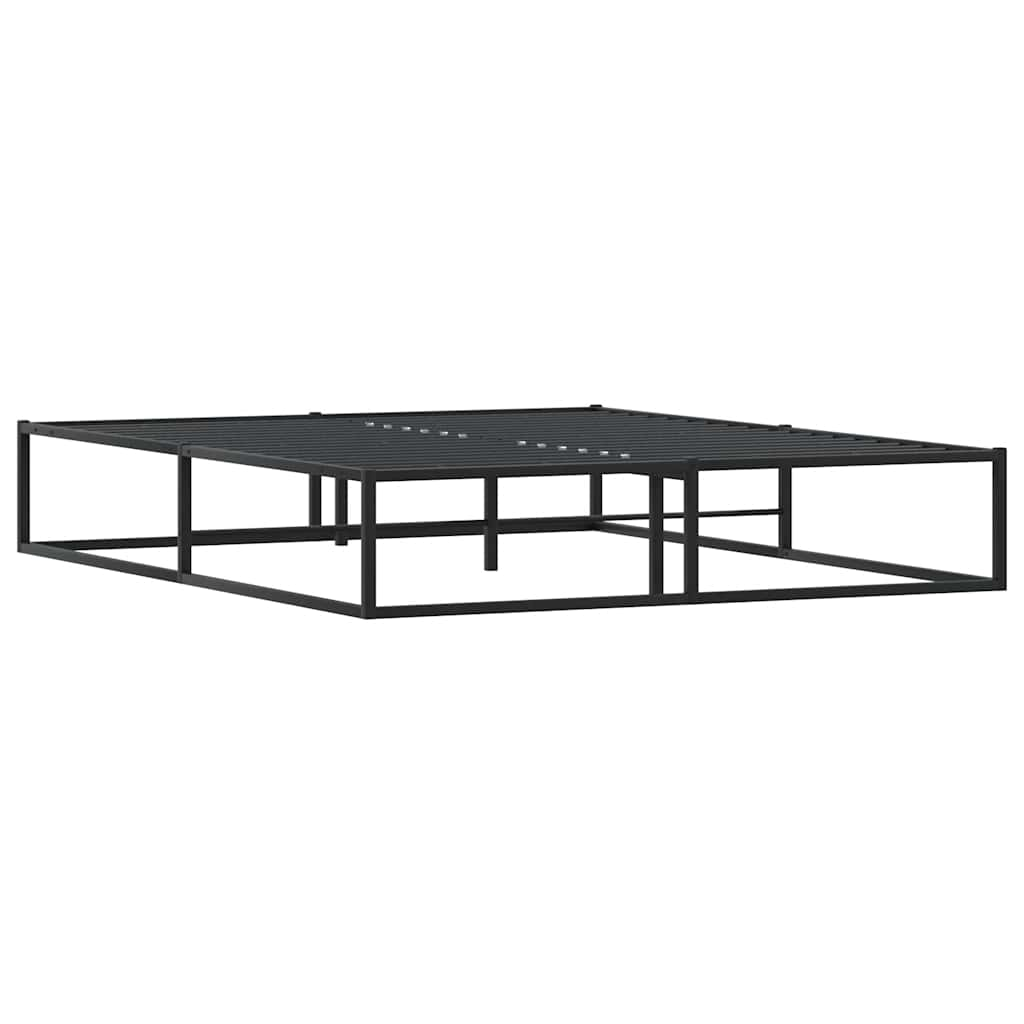 Bed Frame without Mattress Black 153x203 cm Queen Metal