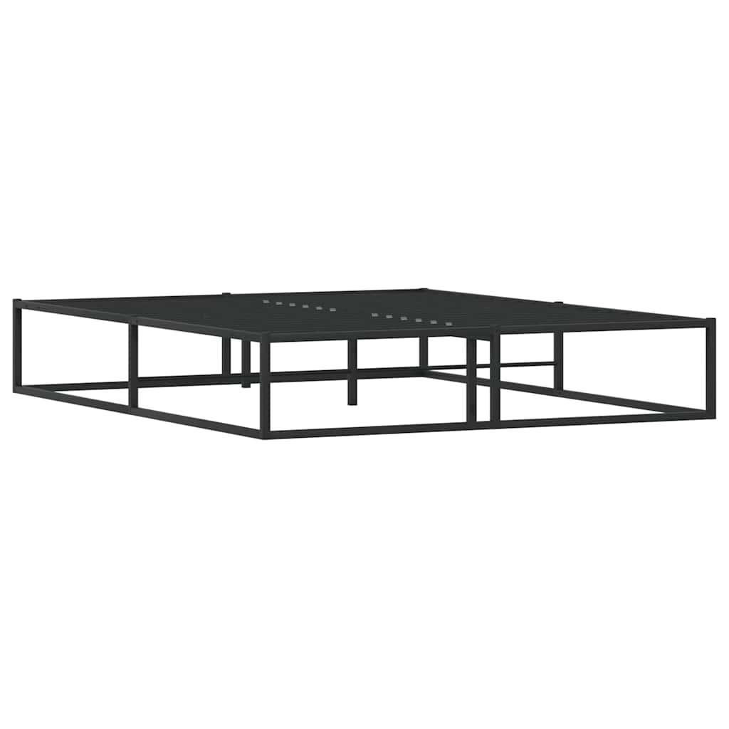 Bed Frame without Mattress Black 153x203 cm Queen Metal