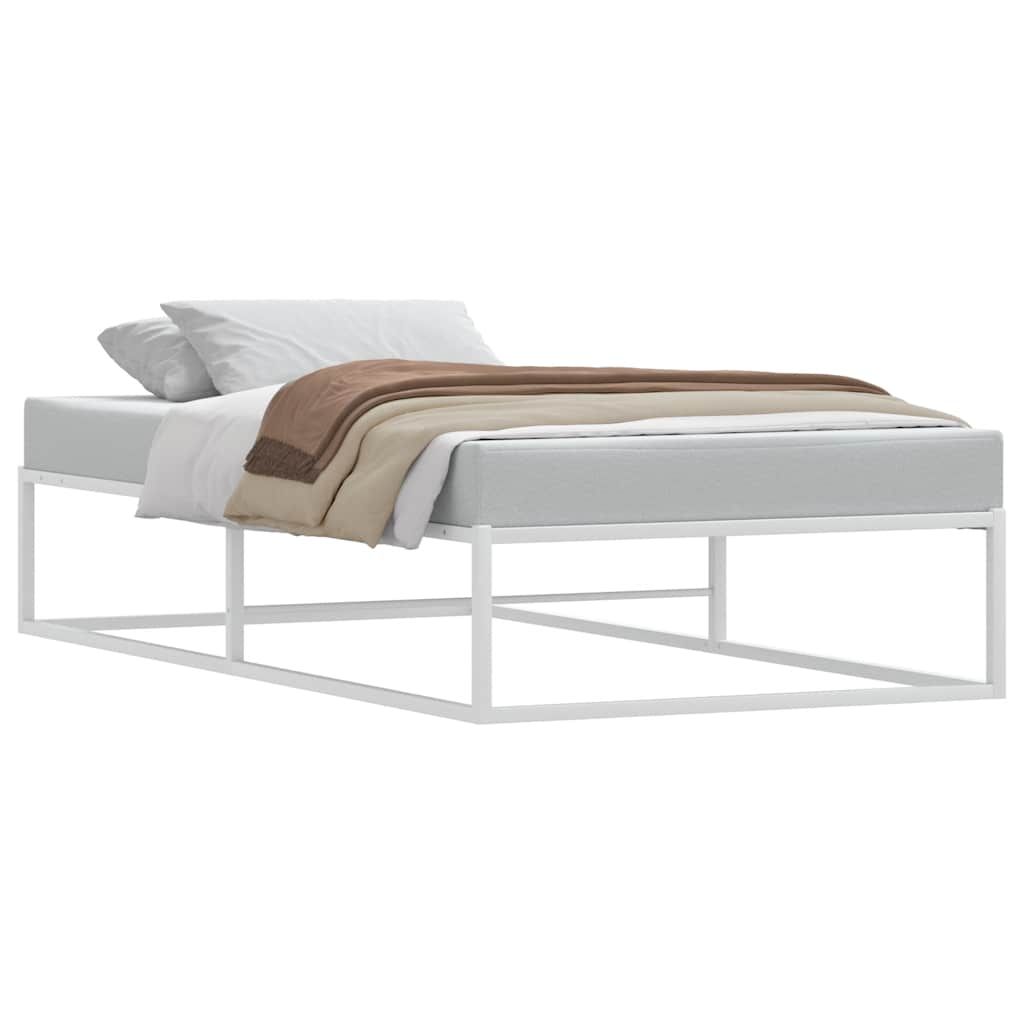 Bed Frame without Mattress White 92x187 cm Single Metal