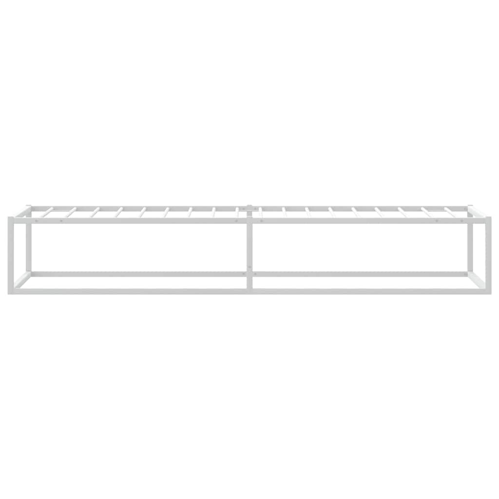 Bed Frame without Mattress White 92x187 cm Single Metal