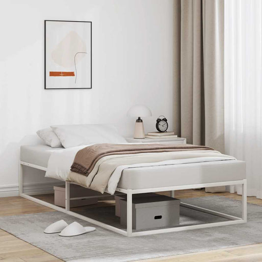 Bed Frame without Mattress White 92x187 cm Single Metal