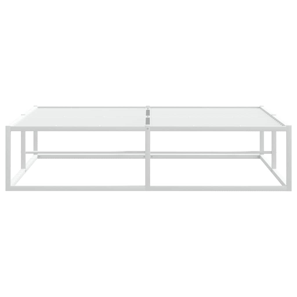 Bed Frame without Mattress White 137x187 cm Double Metal