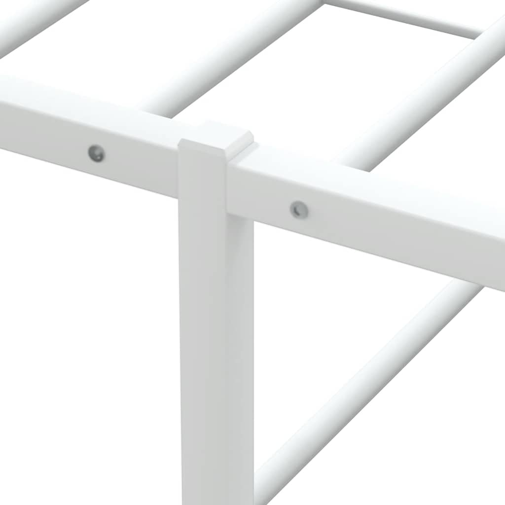 Bed Frame without Mattress White 137x187 cm Double Metal