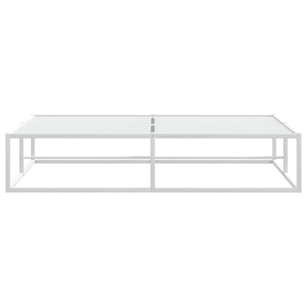 Bed Frame without Mattress White 153x203 cm Queen Metal