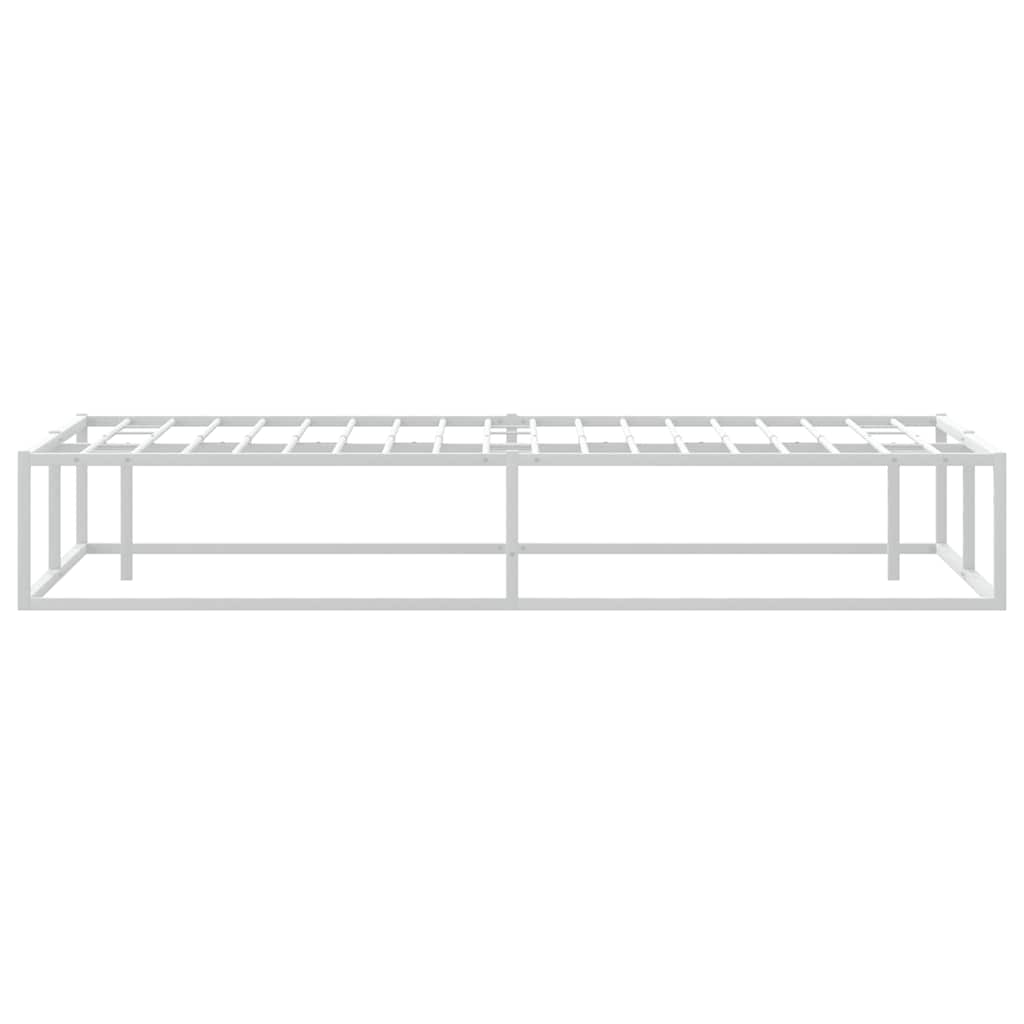 Bed Frame without Mattress White 153x203 cm Queen Metal