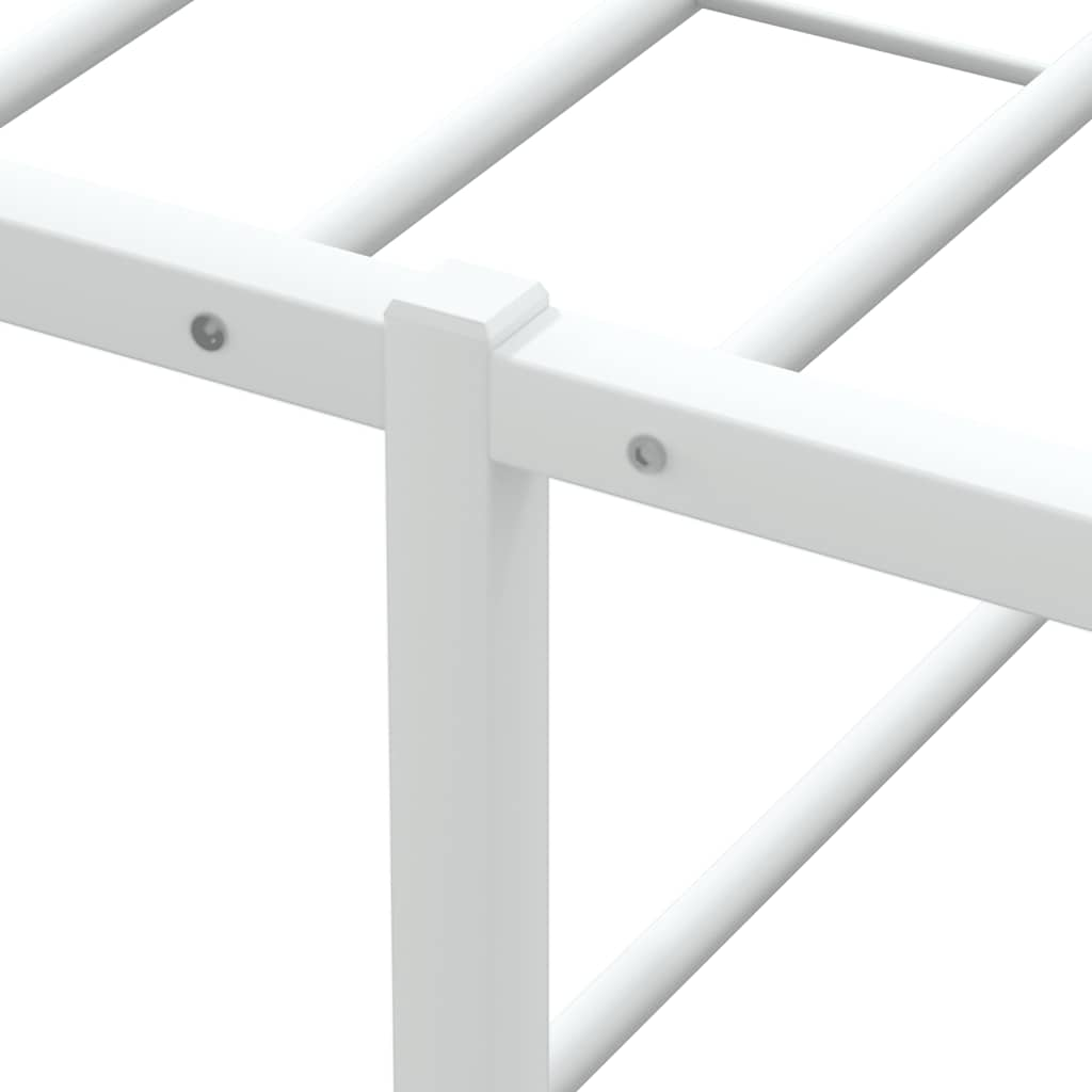 Bed Frame without Mattress White 153x203 cm Queen Metal