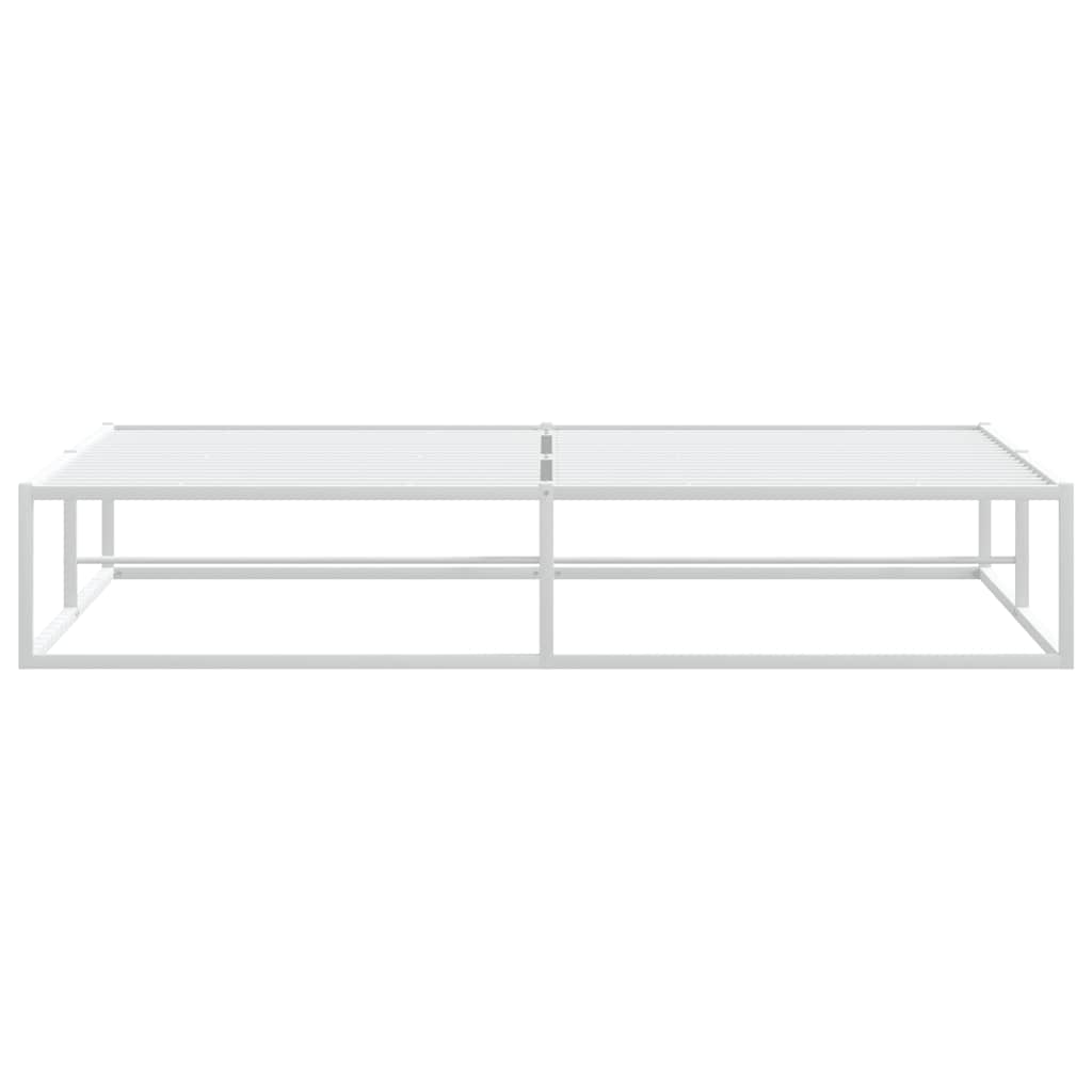 Bed Frame without Mattress White 183x203 cm King Metal