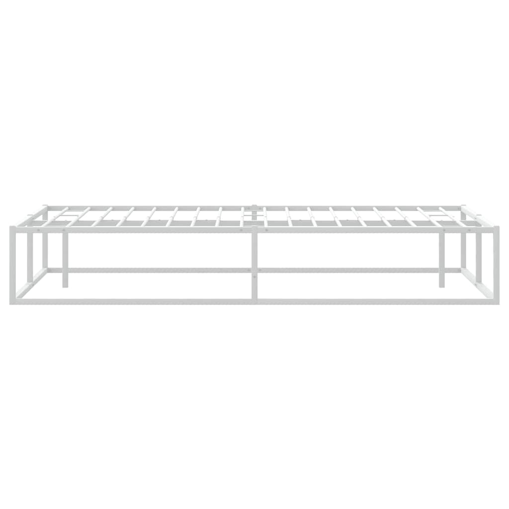 Bed Frame without Mattress White 183x203 cm King Metal