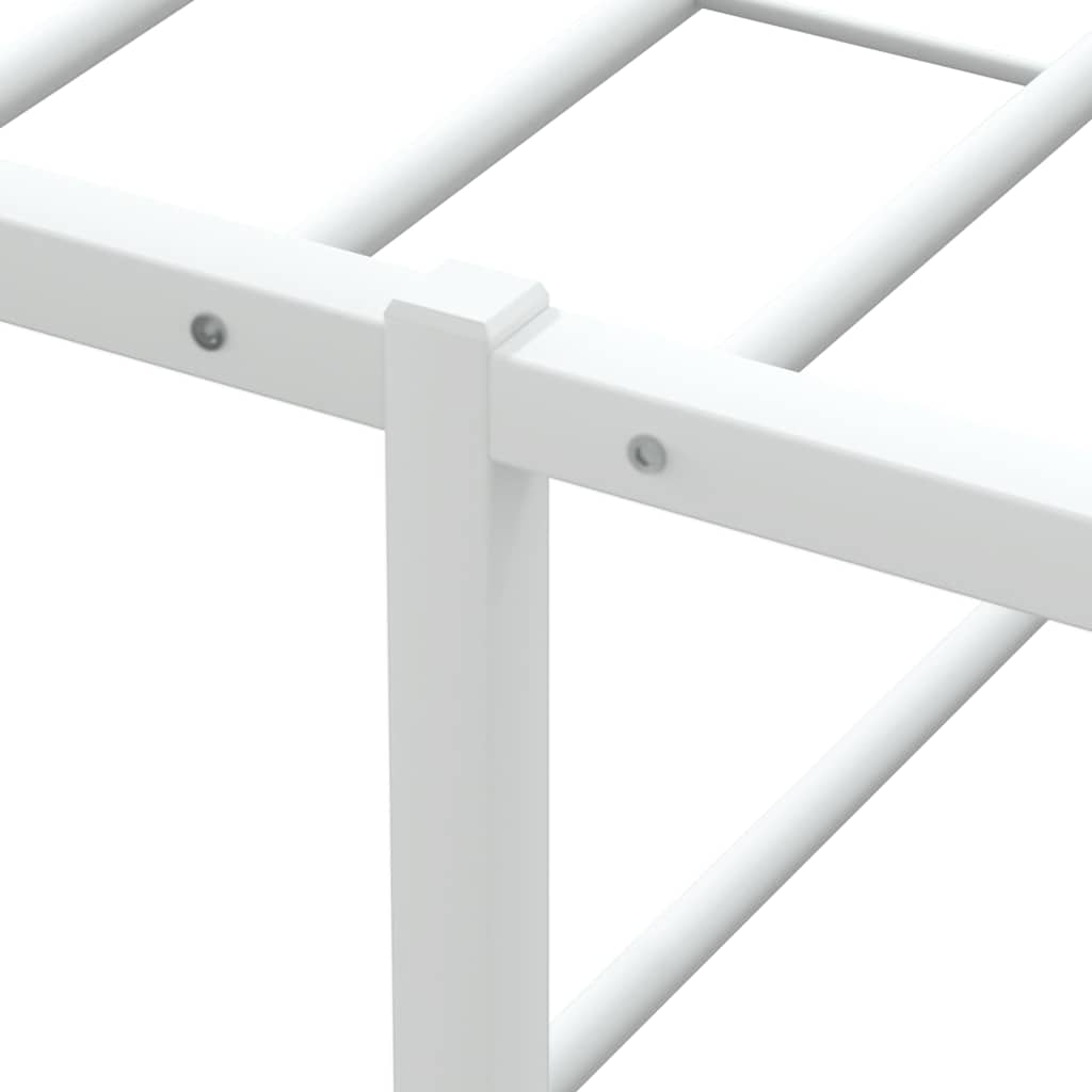 Bed Frame without Mattress White 183x203 cm King Metal