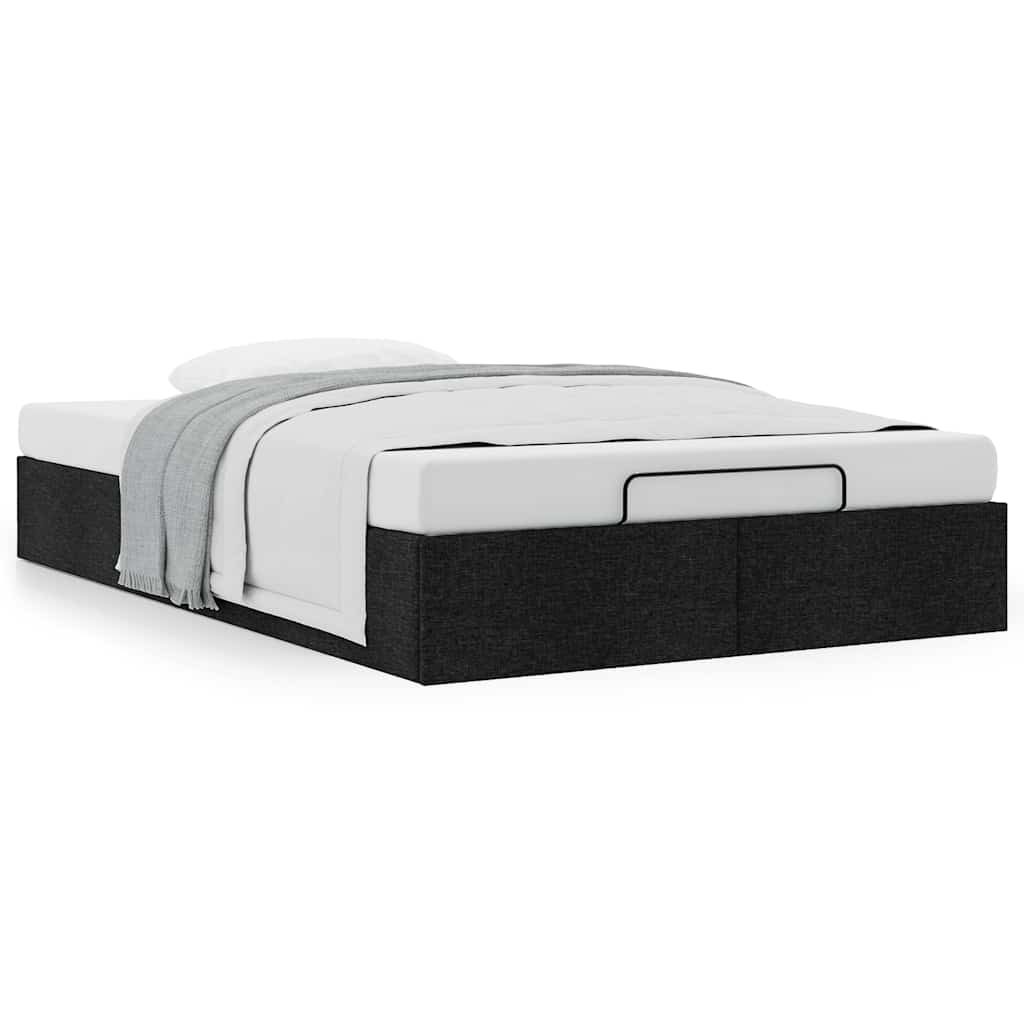 Ottoman Bed Frame without Mattress Black King Single Fabric