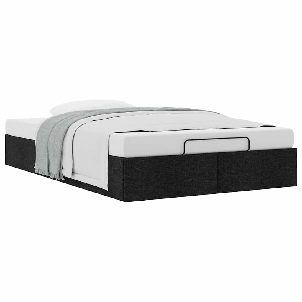 Ottoman Bed Frame without Mattress Black King Single Fabric