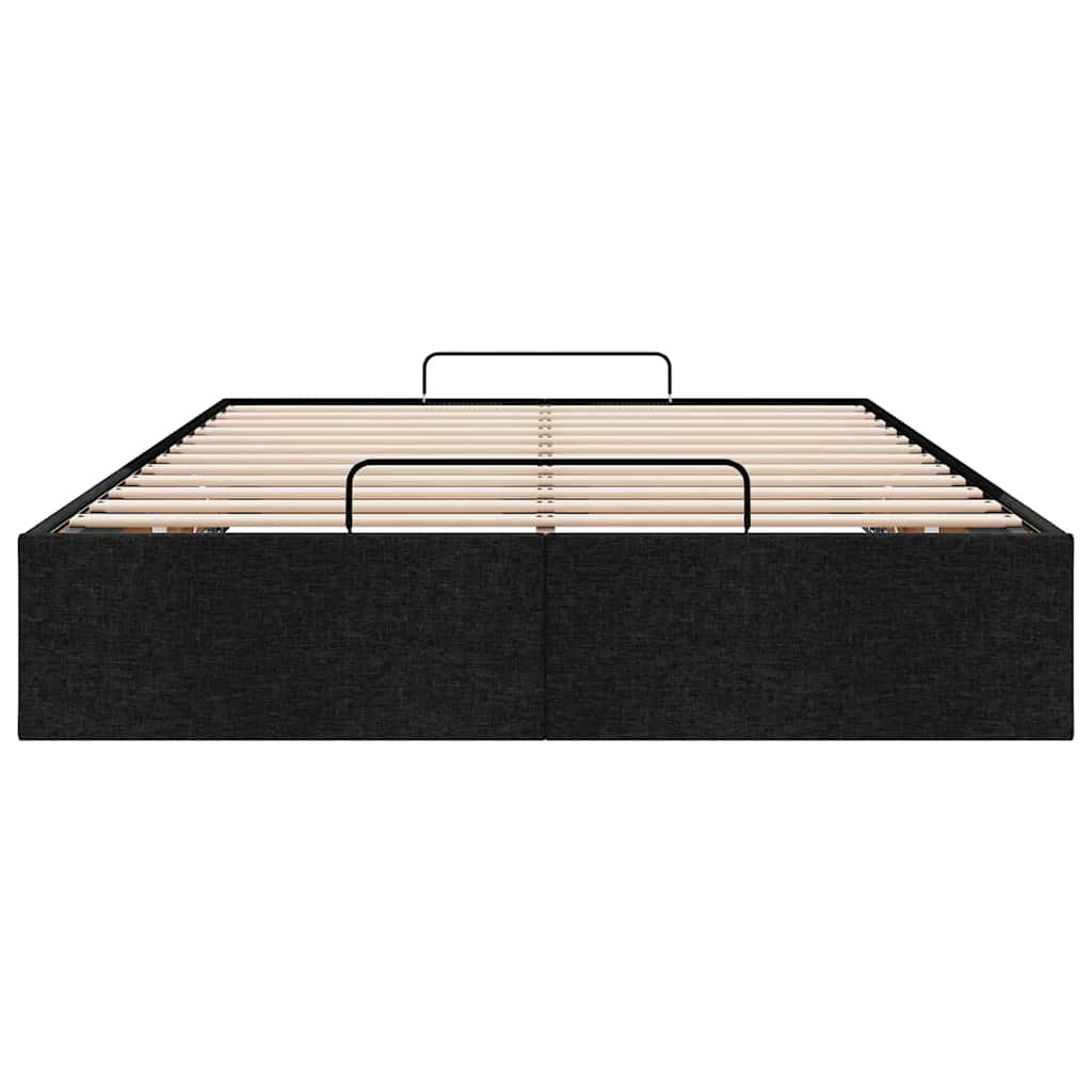 Ottoman Bed Frame without Mattress Black King Single Fabric