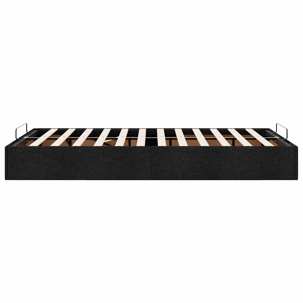 Ottoman Bed Frame without Mattress Black King Single Fabric