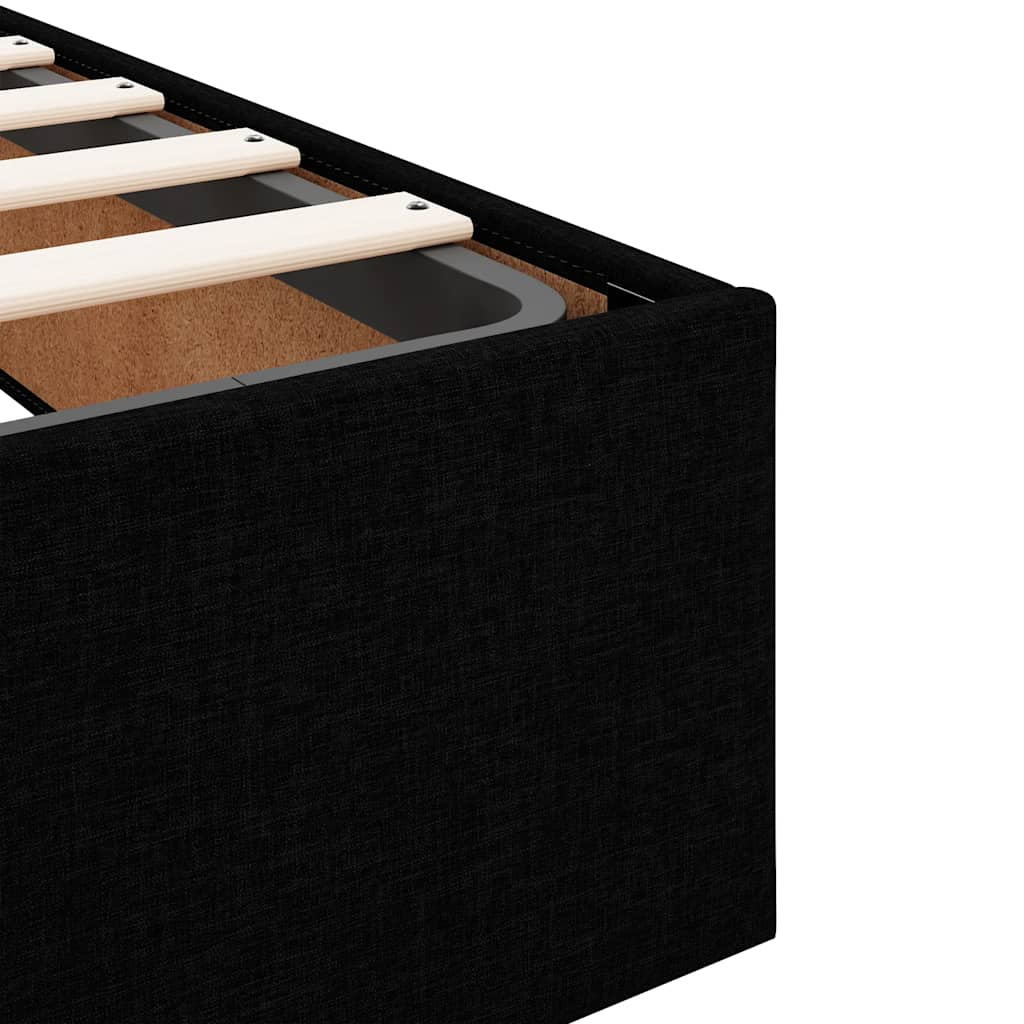 Ottoman Bed Frame No Mattress Black Double Velvet