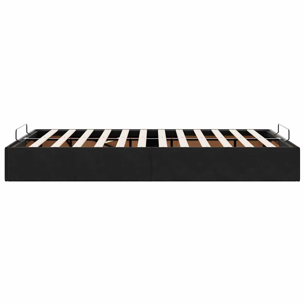 Ottoman Bed Frame No Mattress Black King Single Velvet