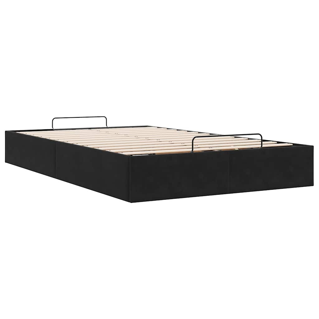 Ottoman Bed Frame No Mattress Black King Single Velvet