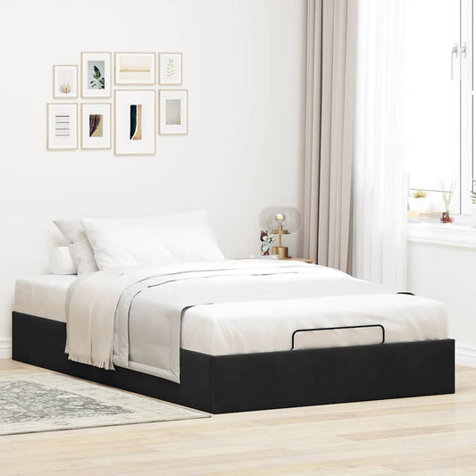 Ottoman Bed Frame No Mattress Black King Single Velvet