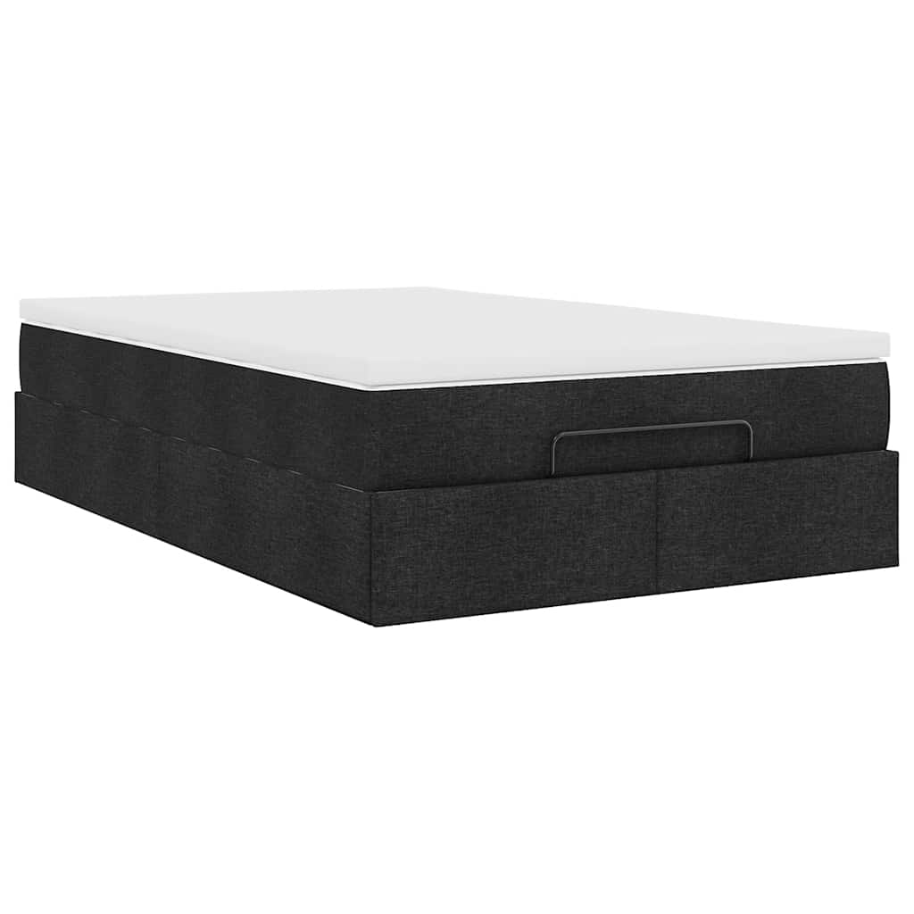 Ottoman Bed Frame with Mattress Black King Single Fabric