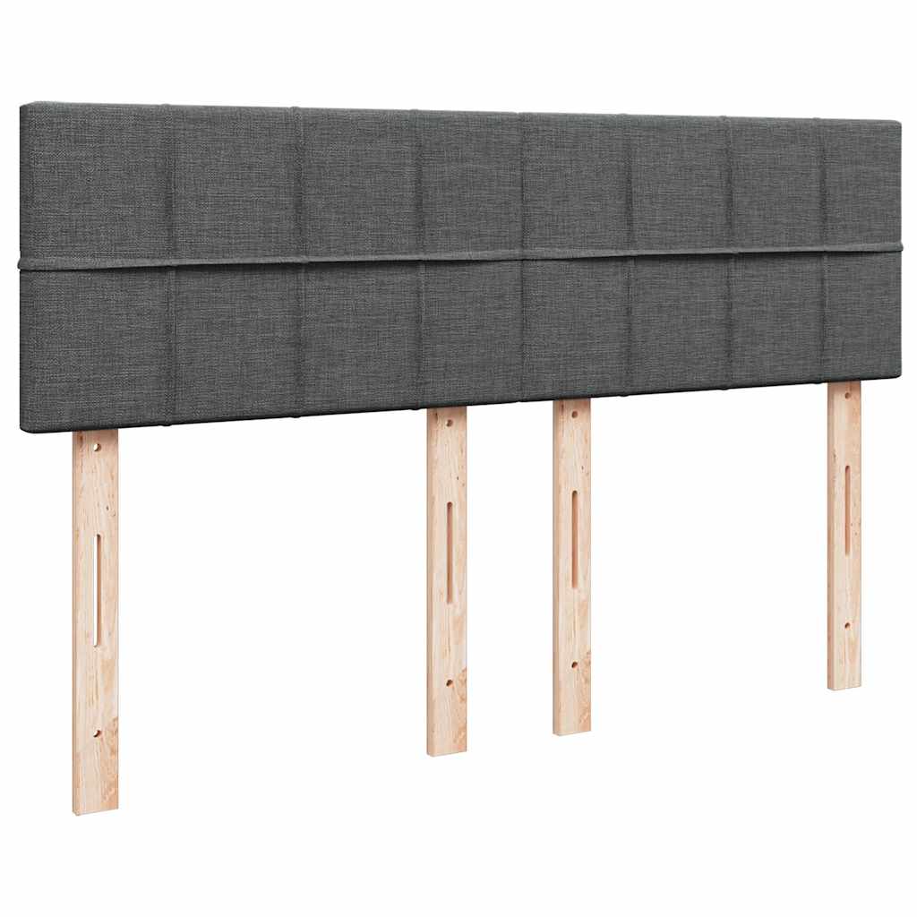 Ottoman Bed Frame with Mattress Dark Grey Double Fabric