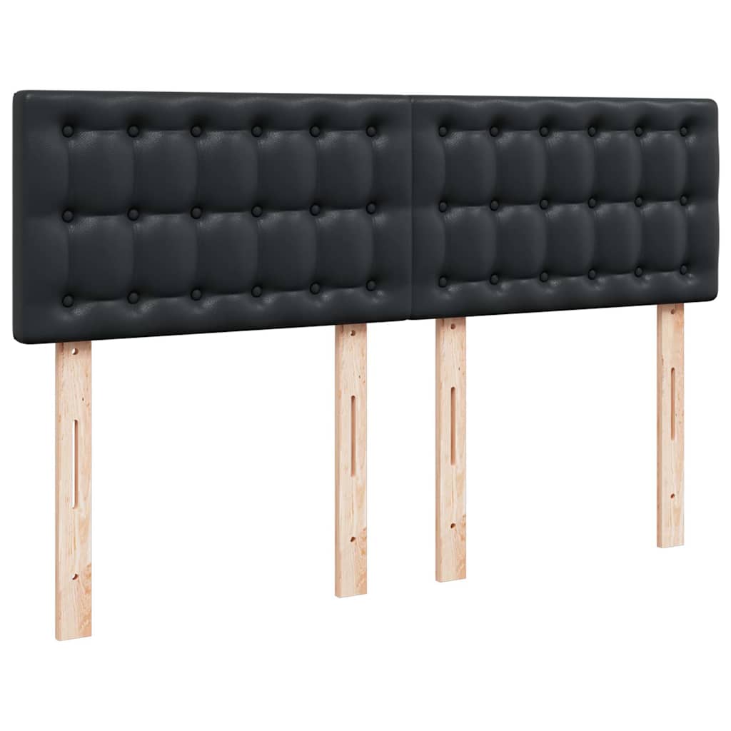 Ottoman Bed Frame with Mattress Black Double Faux Leather