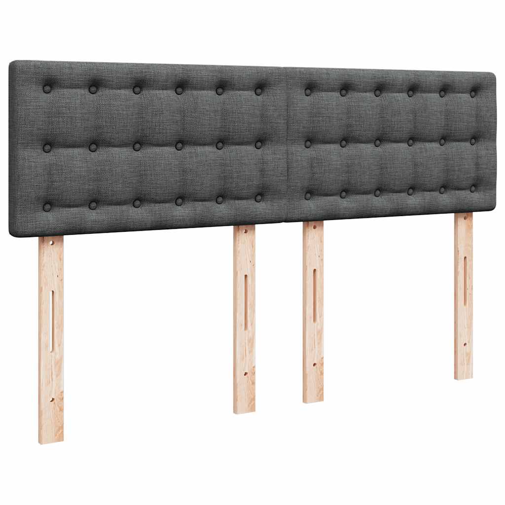 Ottoman Bed Frame with Mattress Dark Grey Double Fabric