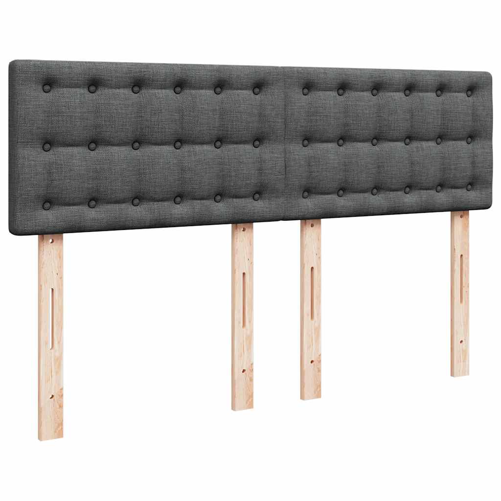 Ottoman Bed Frame with Mattress Dark Grey Queen Fabric