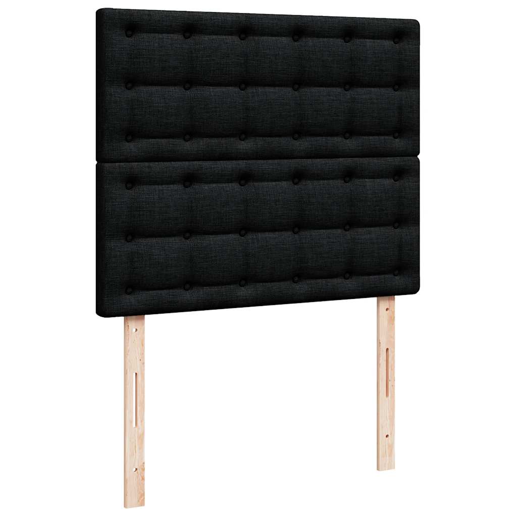 Ottoman Bed Frame with Mattress Black King Single Faux Leather