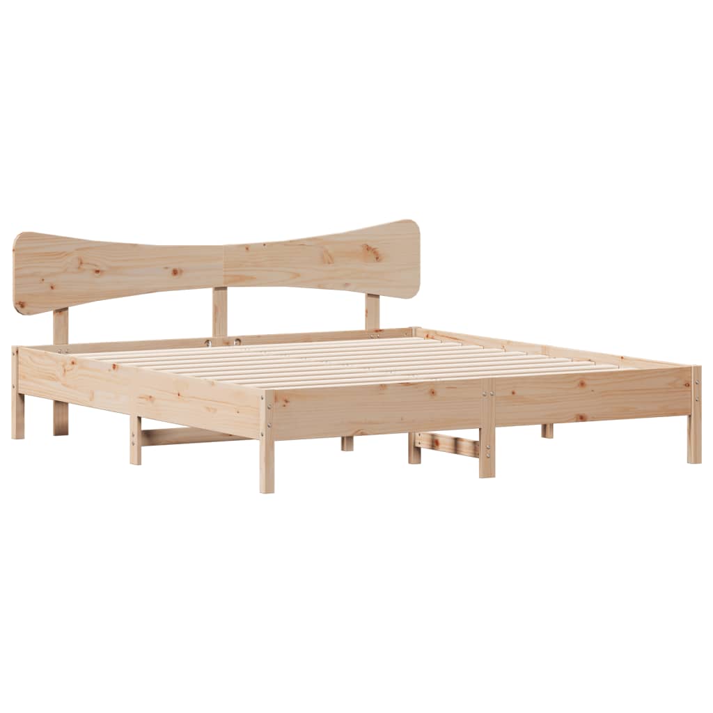 Bed Frame without Mattress 183x203 cm King Solid Wood Pine