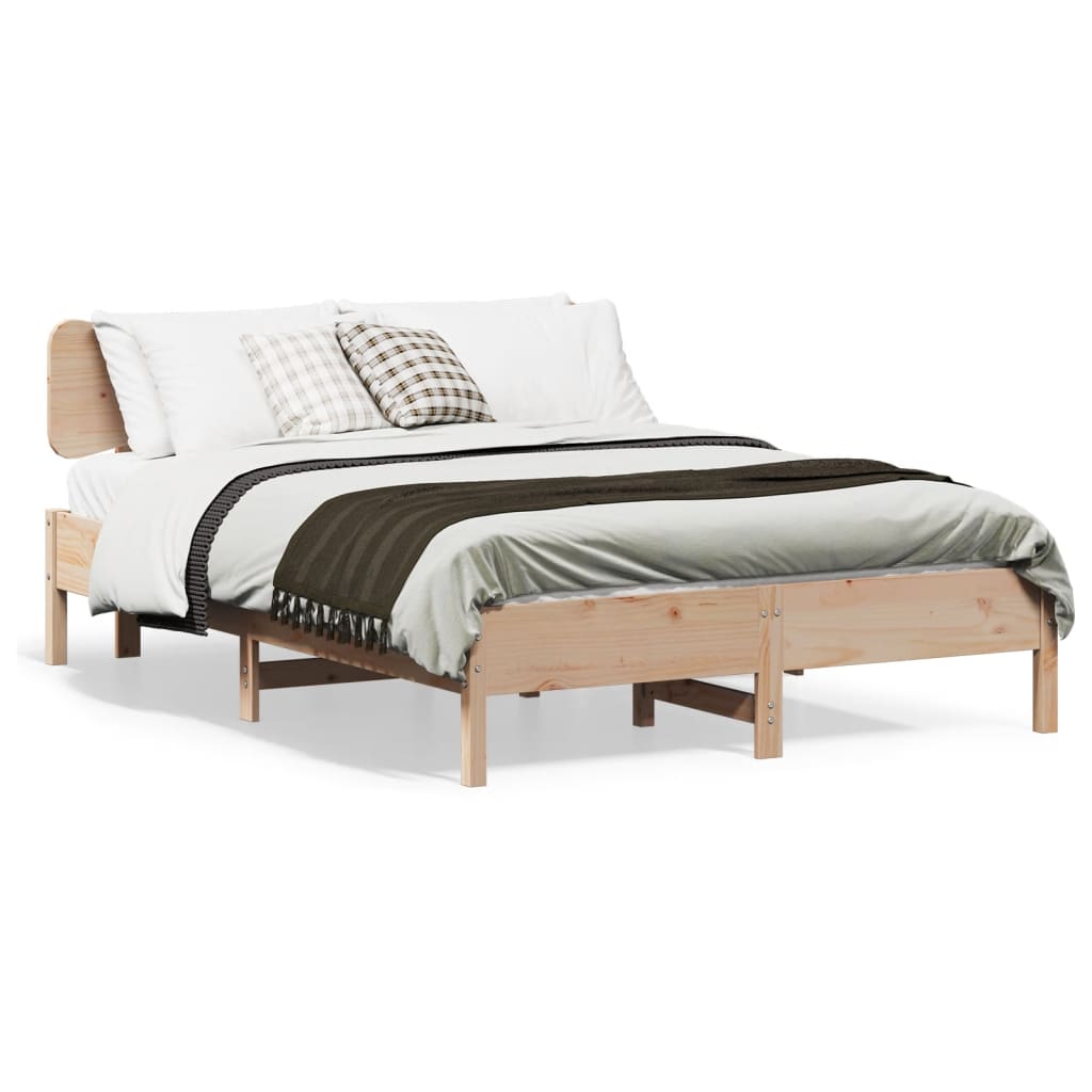 Bed Frame without Mattress 150x200 cm Solid Wood Pine