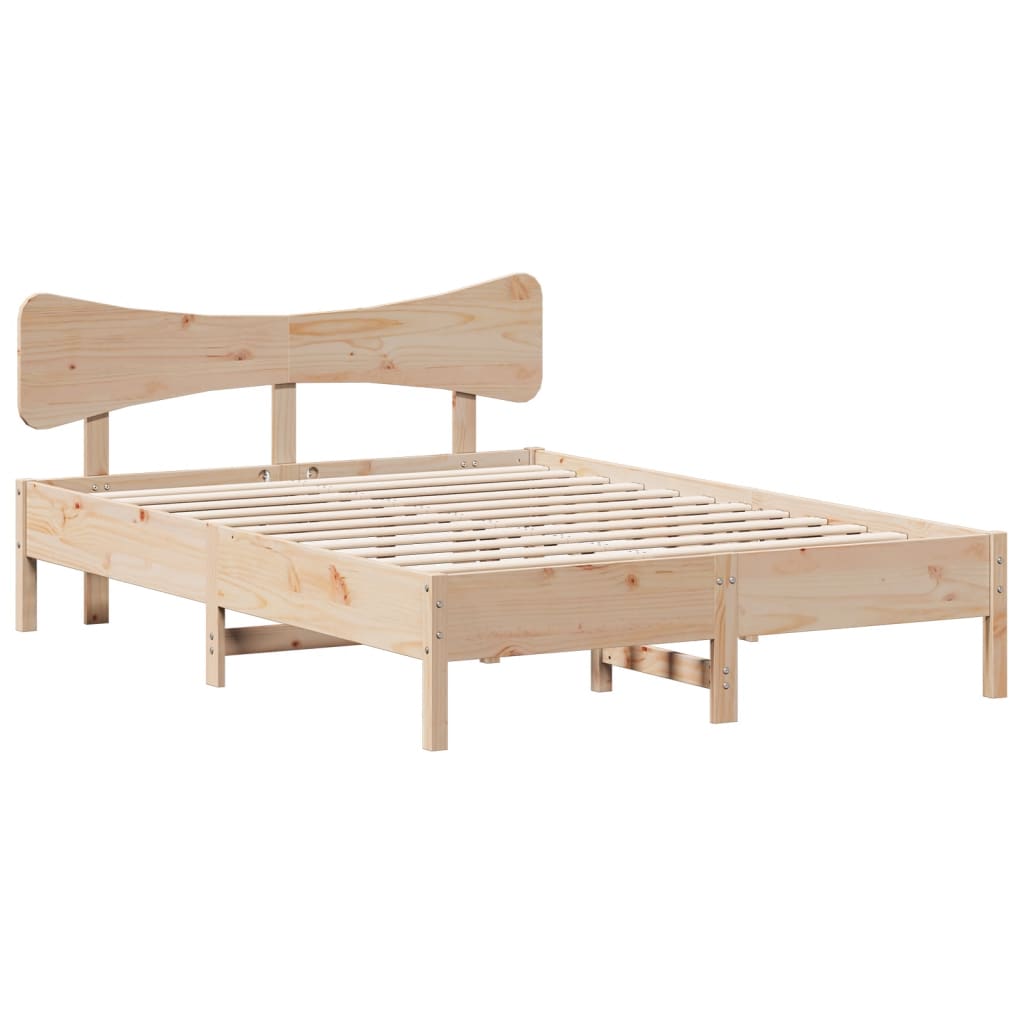 Bed Frame without Mattress 135x190 cm Solid Wood Pine