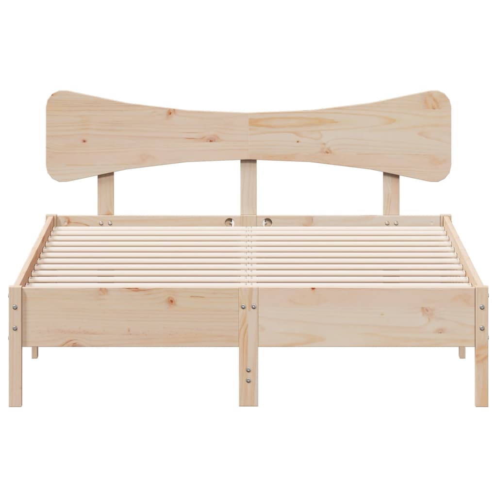 Bed Frame without Mattress 135x190 cm Solid Wood Pine