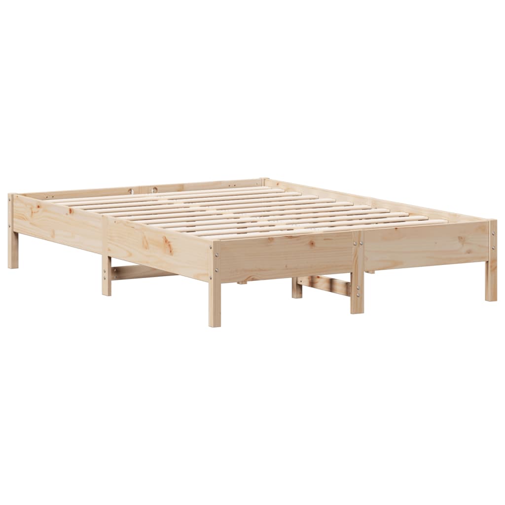 Bed Frame without Mattress 135x190 cm Solid Wood Pine