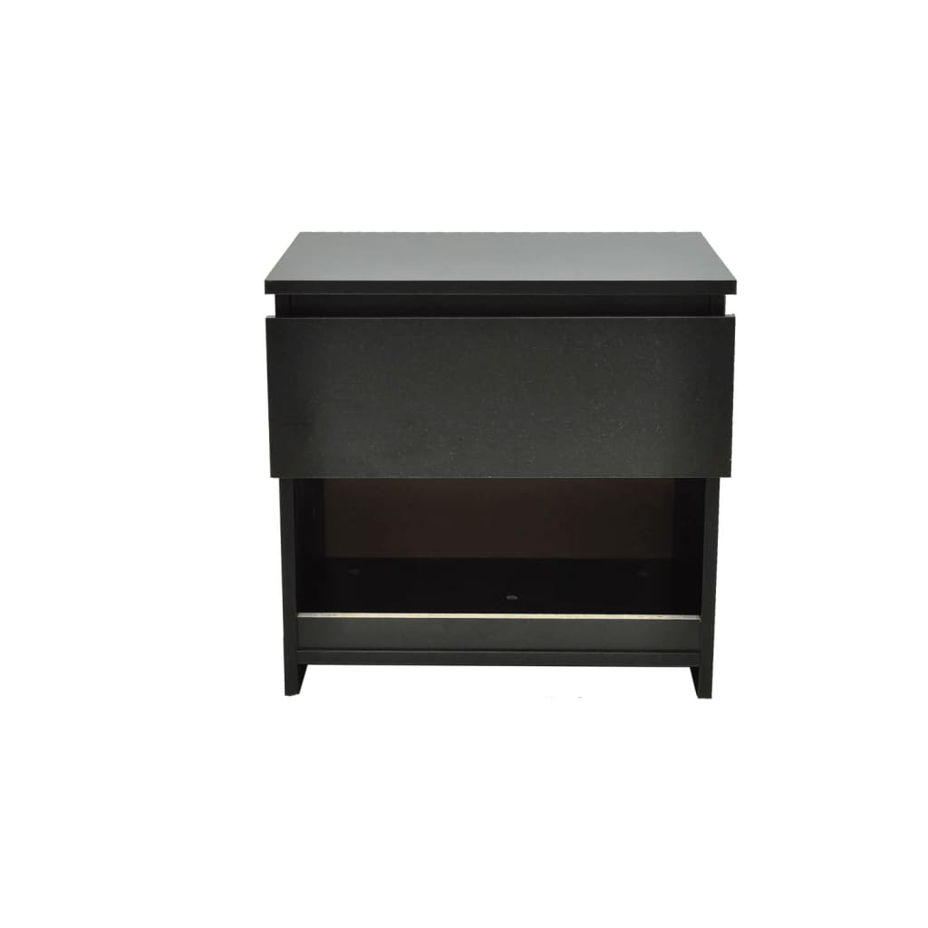 Nightstand with One-Drawer Black 2 pcs